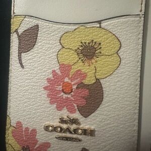 Coach Chalk Multi Floral Card Holder